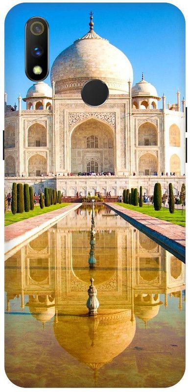THE NARAYANA COLLECTIONS Back Cover for REALME 3-RMX1825-TAJMAHAL,LOVE,SIGN,COUPLE  (Multicolor, Hard Case, Pack of: 1)