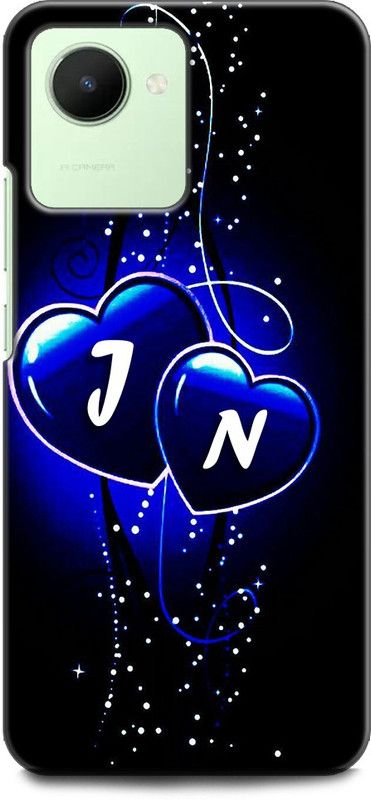 WallCraft Back Cover for Realme C30s, RMX3690 J N, J LOVES N, NAME, ALPHABET, JN LOVE, HART, BLUE  (Multicolor, Dual Protection, Pack of: 1)