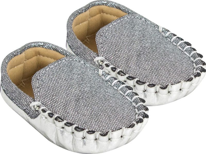 Neska Moda 6 To 9 Months Baby Boys Synthetic Leather Loafer Booties  (Toe to Heel Length - 11 cm, Silver)