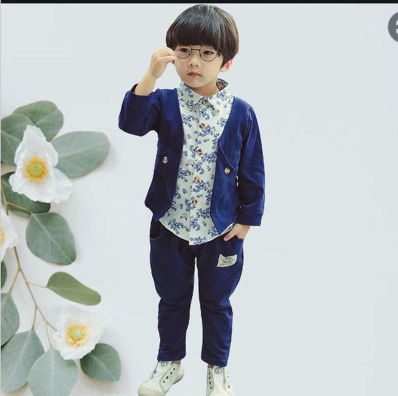 Baby Boys & Baby Girls Party(Festive) Jacket Pant, Shirt  (Multicolor)
