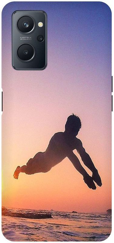 Bluvver Back Cover for Realme 9i, RMX3491 Printed Sunset Jump Water Back Cover  (Multicolor, Hard Case, Pack of: 1)