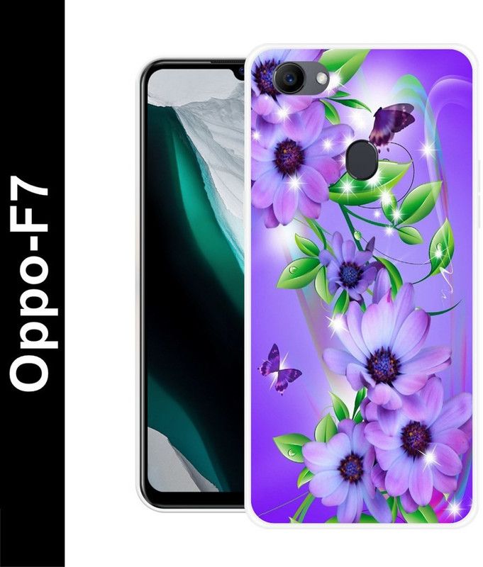 Shivaanshi Back Cover for OPPO F7  (Purple, Green, Grip Case, Silicon, Pack of: 1)