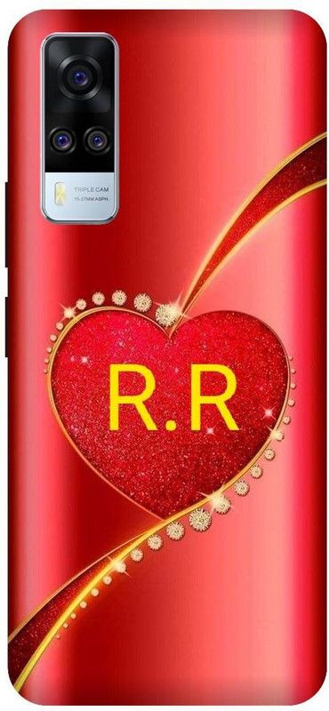 3D U PRINT Back Cover for VIVO Y31 ,V2036, RR, R LOVES R, NAME, LETTER, ALPHABET, RR LOVE  (Orange, Waterproof, Pack of: 1)