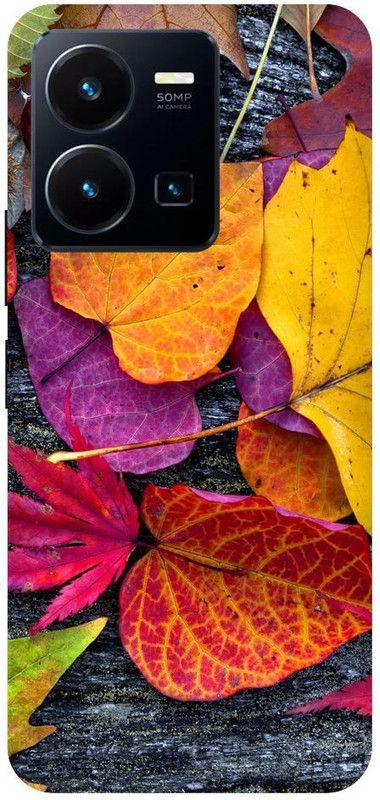 BYXIS Back Cover for Vivo Y22 Leaf, Tree leaf, Colorfull, coulour, stones, nature, tree1208  (Multicolor, Shock Proof, Pack of: 1)