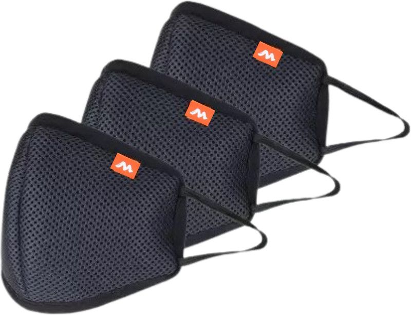Bhavy Black Cloth Face Mask with Elastic Ear Loop Anti-Dust Pollution Cloth Mask With Melt Blown Fabric Layer  (Free Size, Pack of 3, 1 Ply)