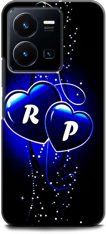 WallCraft Back Cover for Vivo Y35, V2205 R P, R LOVES P, NAME, ALPHABET, RP LOVE, HART, BLUE  (Multicolor, Dual Protection, Pack of: 1)