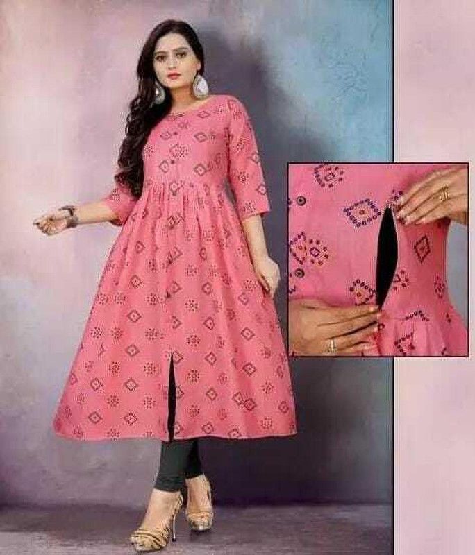 Nutts Women Amazing Printed Cotton Blend Kurta Set Printed Kurta, Legging & Dupatta Set