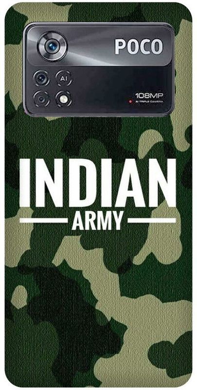 FRONK Back Cover for POCO X4 Pro 5G, INDIAN, ARMY, SOLDIER, MILITRY, FOJI  (Khaki, Hard Case, Pack of: 1)