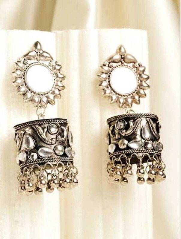 Imitation jewellery Jhumki MIRROR Alloy, German Silver, Plastic, Metal Drops & Danglers, Earring Set, Hoop Earring, Jhumki Earring, Jhumki Earring, Plug Earring