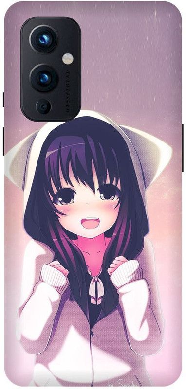 FRONK Back Cover for OnePlus 9 5G, LE2111, LOVELY, GIRL, CUTE, GIRL, ANIME  (Pink, Hard Case, Pack of: 1)