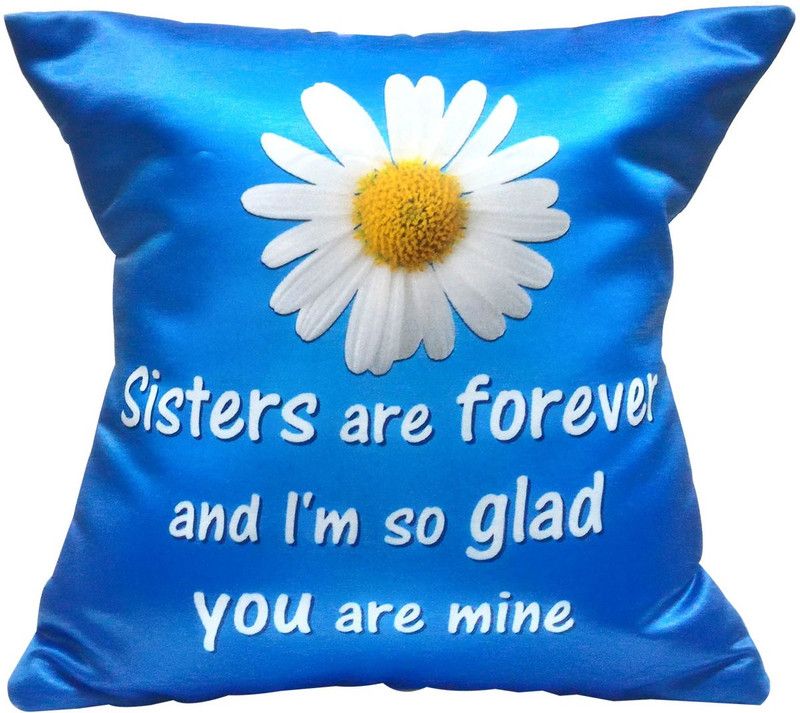 Natali Traders Microfibre Floral Decorative Cushion Pack of 1  (Blue)
