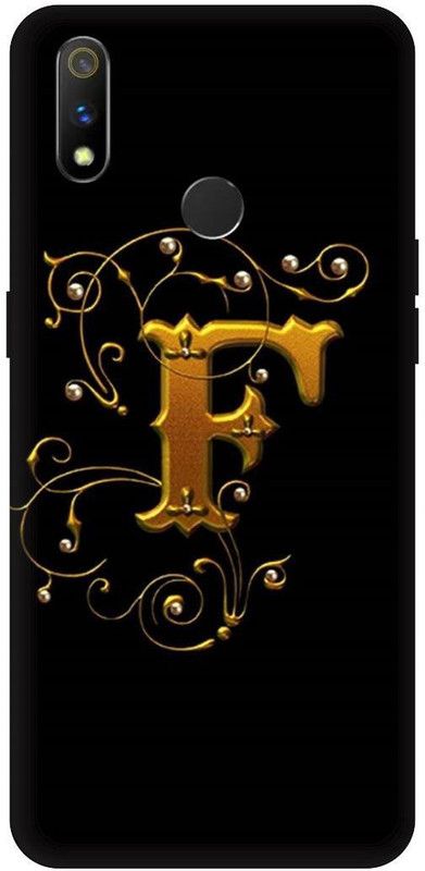 THE NARAYANA COLLECTIONS Back Cover for REALME 3-RMX1825-F,GOLDEN,ALPHABET,NAME,LATTER  (Multicolor, Hard Case, Pack of: 1)