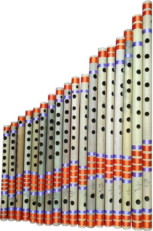 Garhwal Musical Set of 18 Pcs Basic Bansuri - Indian Bamboo Flute Set Bamboo Flute  (58 cm)