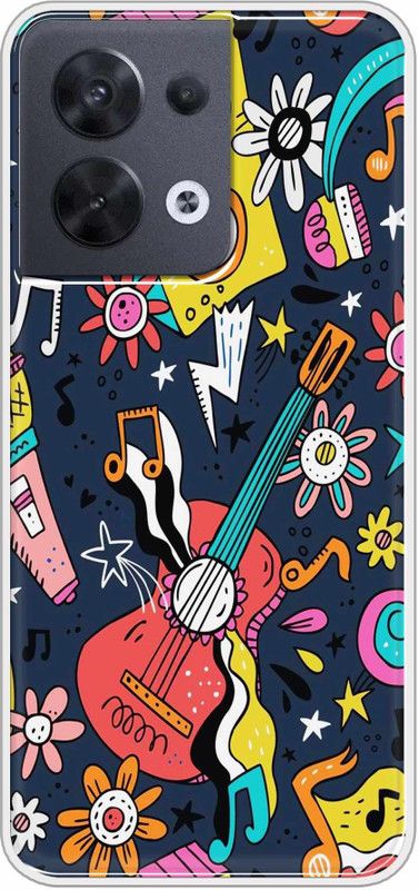 Print Zap Back Cover for Oppo Reno 8 5G  (Multicolor, Grip Case, Silicon, Pack of: 1)