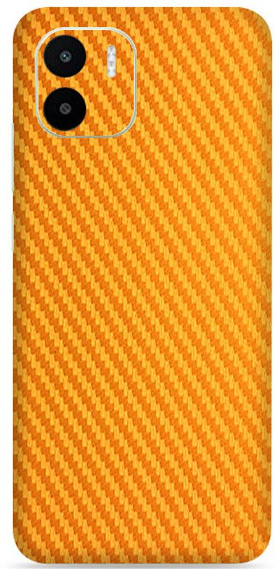 WeCre8 Skin's Mi A1 Mobile Skin  (Golden Carbon Fiber Mobile Skin With Cleaning Wipe)