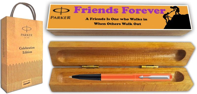 PARKER BETA NEO Orange CT BP With Wooden Friends Forever Gift Box and Gift Bag Ball Pen  (Blue)