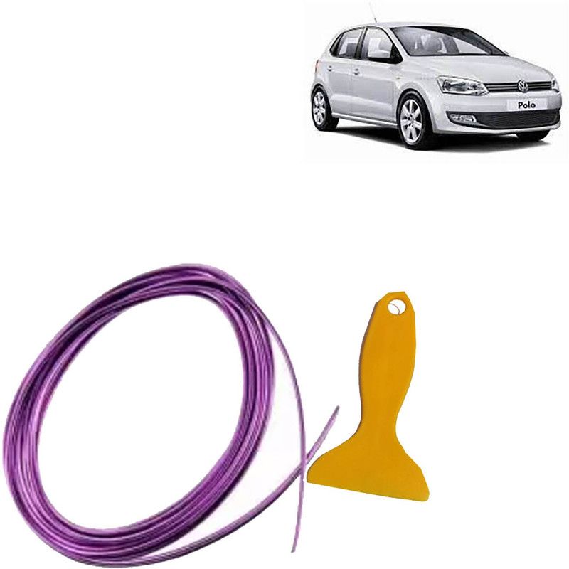 Rhtdm 5M PURPLE Car Door Strip Roll For Grill and Garnish Cover_Volkswagen_449 Car Side Beading  (Purple)