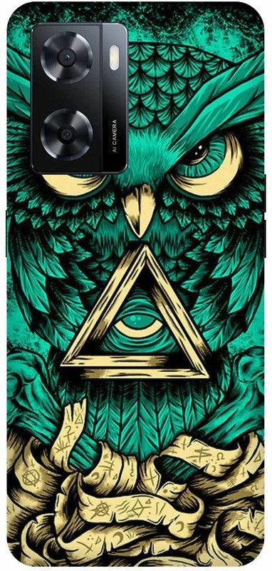 Dimora Back Cover for OPPO A57, OWLFUNNY OWLNIGHT WATOPPO A57ABEJ BEOGRADTRIPPY OWL  (Green, Hard Case, Pack of: 1)
