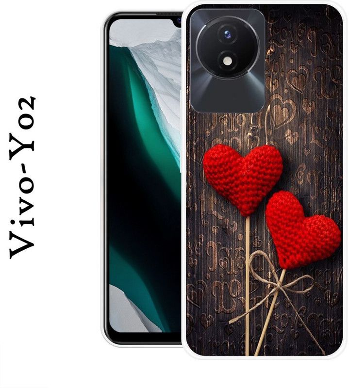 Yuphoria Back Cover for Vivo Y02  (Brown, Red, Silicon, Pack of: 1)