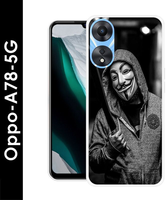 Golden Mask Back Cover for Oppo A78 5G  (Black, Grey, Silicon, Pack of: 1)
