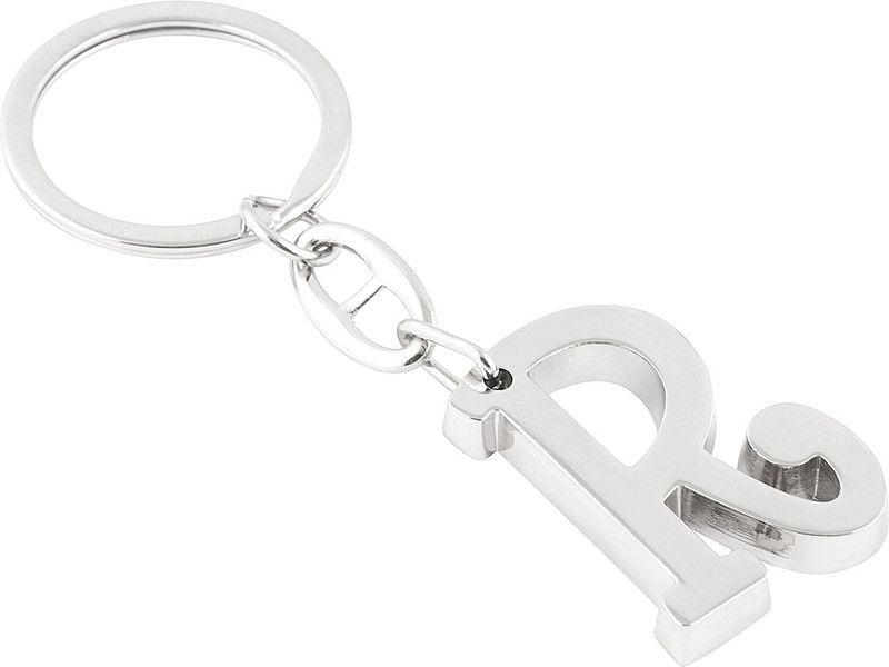Gratus R Letter/Alphabet Compact Size Premium Metallic Key Chain