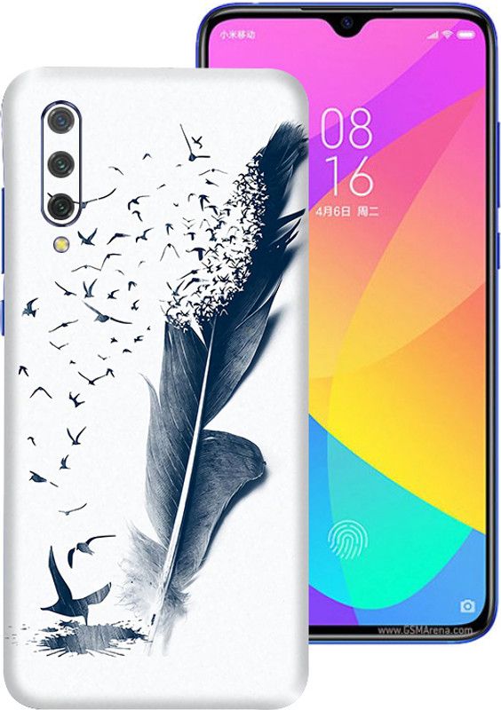 WeCre8 Skin's Xiaomi Mi 9 Lite Mobile Skin  (Feather Art Multicolor Premium Quality Mobile Skin With Cleaning Wipe)