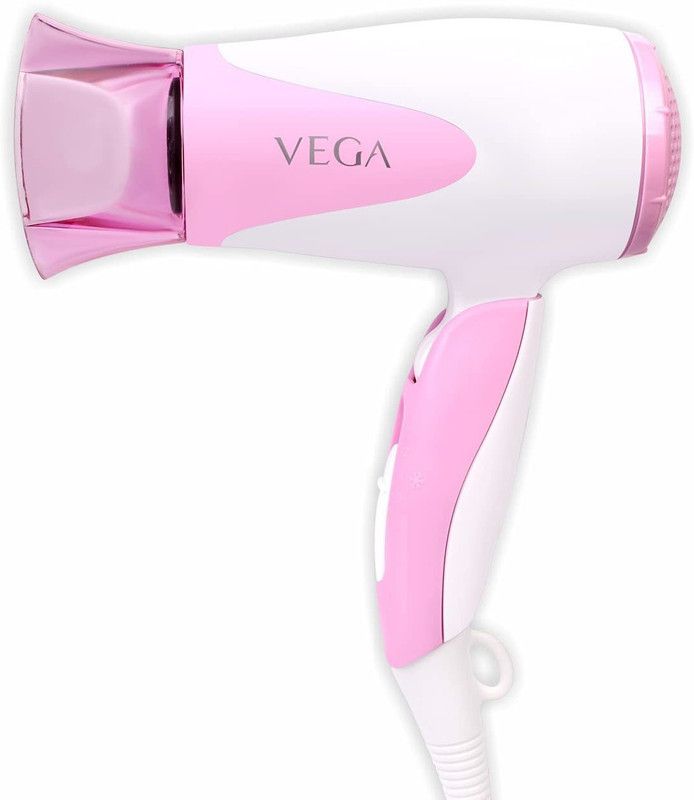 VEGA Blooming Air Foldable 1000 Watts Hair Dryer With Heat & Cool Setting And Detachable Nozzle (VHDH-05) Hair Dryer  (1100 W, White)