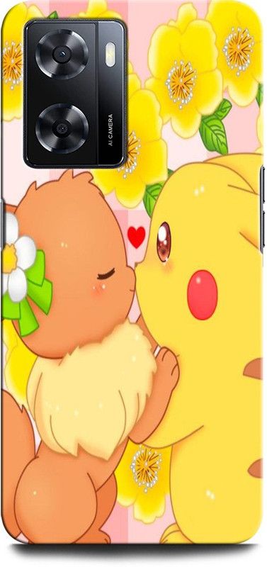ORBIQE Back Cover for OPPO A57 New PIKACHU, POKEMON, GAME, CARTOON, PIKACHU AND EEVEE,  (Multicolor, Hard Case, Pack of: 1)