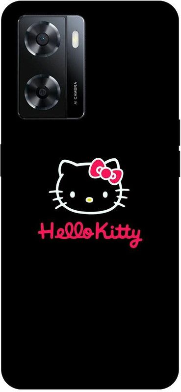 Dimora Back Cover for OPPO A 57e ,KITTY CARTOON GRILY BLACK  (Multicolor, Hard Case, Pack of: 1)