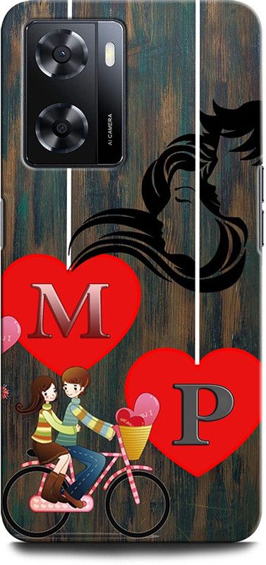 ORBIQE Back Cover for OPPO A57 New MP, M LOVE P, P LOVE M, M LETTER, P LETTER, MP NAME  (Multicolor, Hard Case, Pack of: 1)