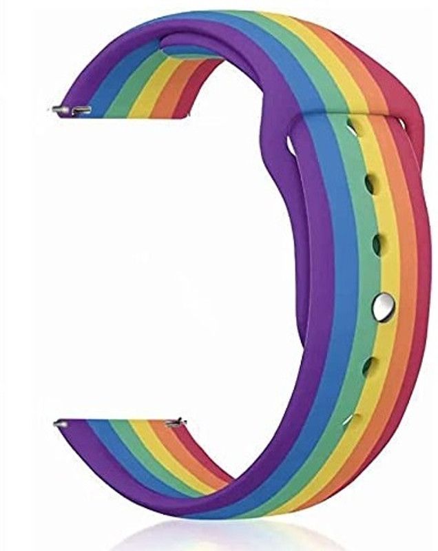 Melfo Rainbow Rubber Strap Compatible with Noise Pro 4 GPS Smart Watch Strap  (Mullti Color)