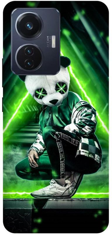 FRONK Back Cover for vivo T1 44W, V2153, PANDA, NEON, TRAP, BOY, TEDDY  (Green, Hard Case, Pack of: 1)