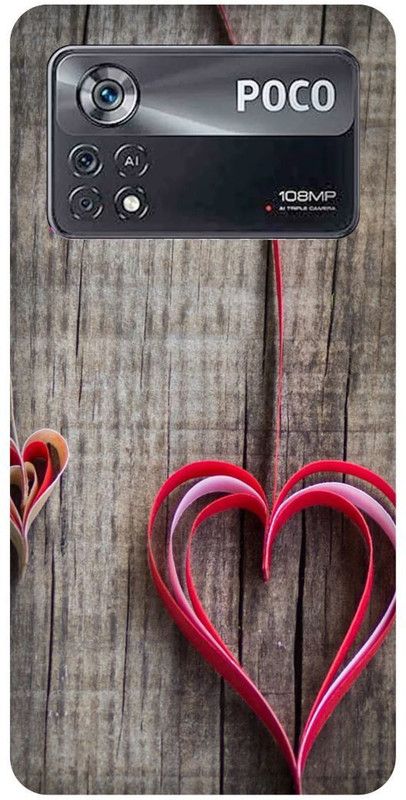 FRONK Back Cover for POCO X4 Pro 5G, HEART, LOVE, COUPLE, SHAPE  (Grey, Hard Case, Pack of: 1)