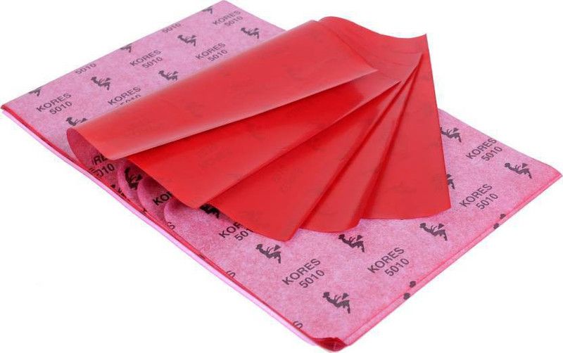 Kores 210mm X 330mm Unruled A4 20 gsm Carbon Paper  (Set of 20, Red)