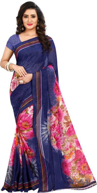Printed Daily Wear Lycra Blend Saree  (Multicolor)