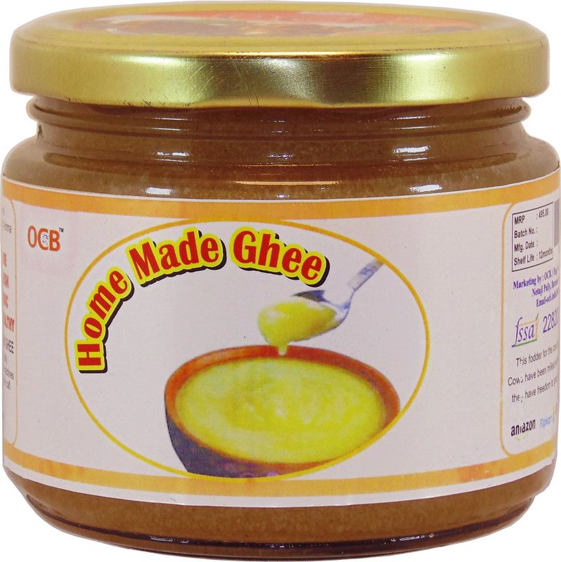 OCB Home Made Ghee Organic A2 Pure | 100% Desi Cow Bengali Ghee 250 g Glass Bottle