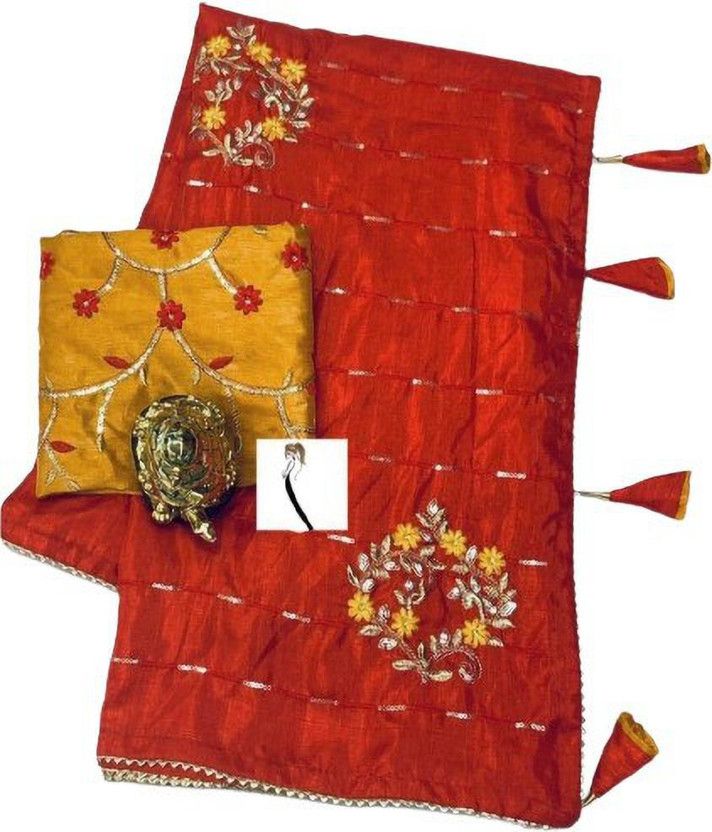 Embellished Bollywood Silk Blend Saree  (Red)