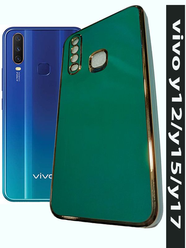 CD WORLD Back Cover for Vivo Y17, Vivo Y12, Vivo Y15, Vivo U10  (Green, Silicon, Pack of: 1)