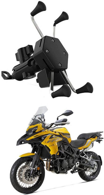 MATIES Bike Mobile X-Grip Holder With Charger For Benelli-TRK-502-X Bike Mobile Holder  (Black)
