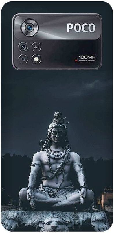 FRONK Back Cover for POCO X4 Pro 5G, SHIV, ASTHETIC, JI, MAHAKAL, MAHADEV  (Grey, Hard Case, Pack of: 1)