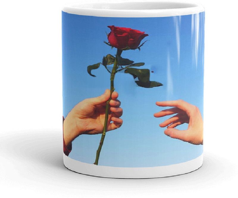 Love Rose Day Best Gift For Girlfriend Valentine Gift 320Ml Multicolor (Mug2 Ceramic Coffee Mug  (320 ml)