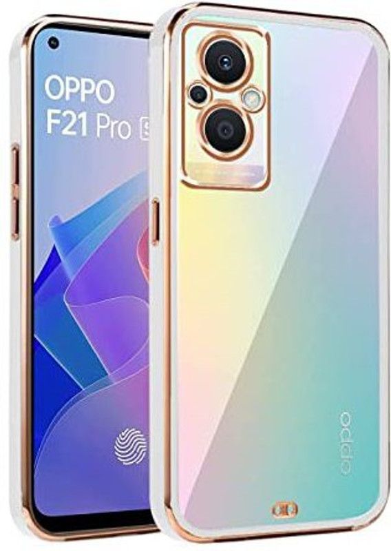 Urban Tech Back Cover for Oppo A96 5G |Electroplated Silicon Golden Plating Crystal Clear Case |  (White, Grip Case, Pack of: 1)