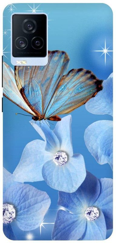 THE NARAYANA COLLECTIONS Back Cover for IQOO 7- V2049A-TITLI,BUTTER,FLY,NEW,CUTE  (Multicolor, Hard Case, Pack of: 1)