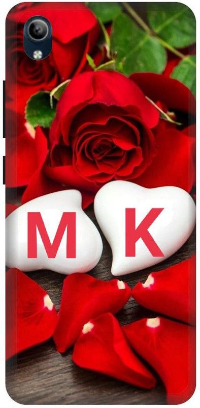 PHONE WALEY.COM Back Cover for VIVO Y90 , VIVO 1908 ,MK, M LOVES K, NAME, MK Love Printed Back Cover  (Red, Hard Case, Pack of: 1)