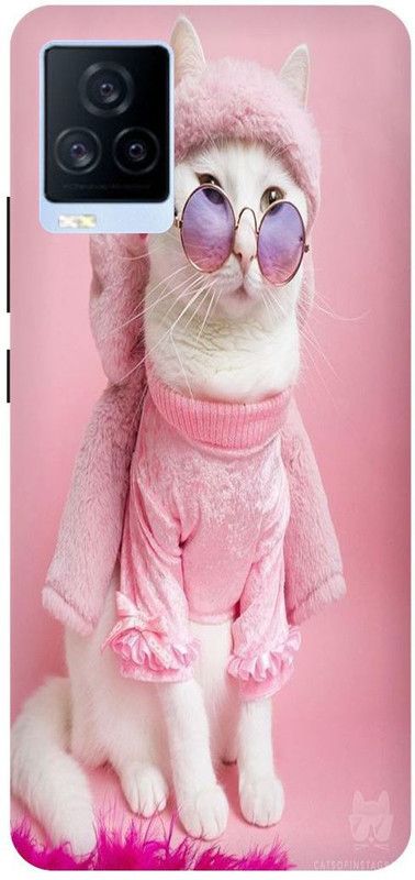 THE NARAYANA COLLECTIONS Back Cover for IQOO 7- V2049A-CAT,BILLI,STYLISH,CUTE,ANIMAL  (Multicolor, Hard Case, Pack of: 1)