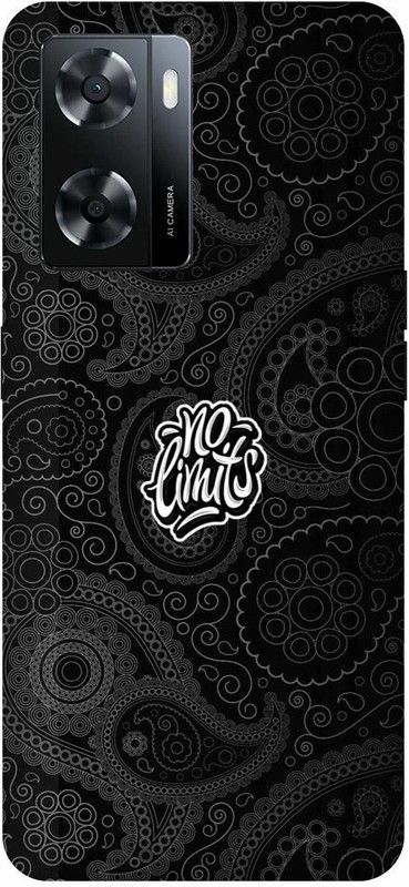 Dimora Back Cover for OPPO A 57e ,NOLIMTES BLACK PRINTED DEGINER  (Multicolor, Hard Case, Pack of: 1)