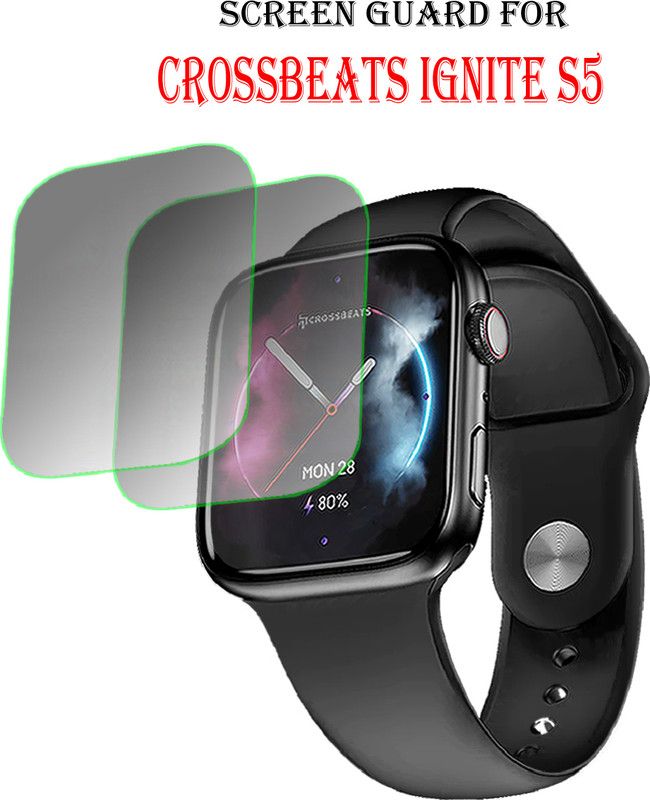 ejzatex Edge To Edge Screen Guard for Crossbeats Ignite S5 Smartwatch  (Pack of 2)
