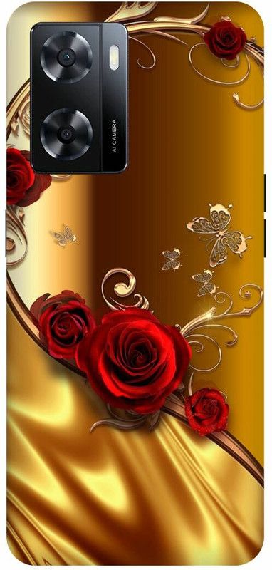 Dimora Back Cover for OPPO A57 ,Rosegolden Cutebutterflywithflower Butterflyflowers  (Multicolor, Hard Case, Pack of: 1)