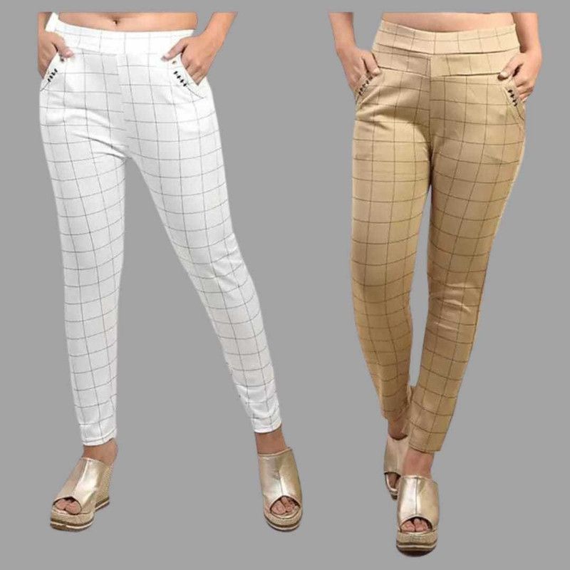 White Jegging  (Checkered)