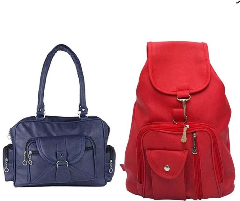 Small 6 L Backpack hb-11-blu-D-pckt+red-cmra-pitthu-cmbo  (Blue, Red)